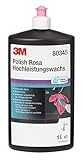 3M Polierpaste Polish Rosa Hochleistungswachs 80345N, Autopolitur für perfektes Finish und langanhaltenden Schutz, Autowachs hält ca 10 Wagenwäschen, Lackpflege, Einfache manuelle Anwendung, 1000 ml