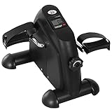 HOMCOM Heimtrainer Mini Bike Pedaltrainer Trainingsrad Fahrradgerät mit LCD-Display Gusseisen Schwarz 35 x 40 x 31 cm