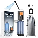Bidet-400 ml Wassertank, VITCOCO 1100mAh Wiederaufladbares Elektrisches Tragbares Bidet, IPX7 Wasserdicht Po Dusche, 2 Druckmodi Podusche für Männer und Frauen, Schwarz