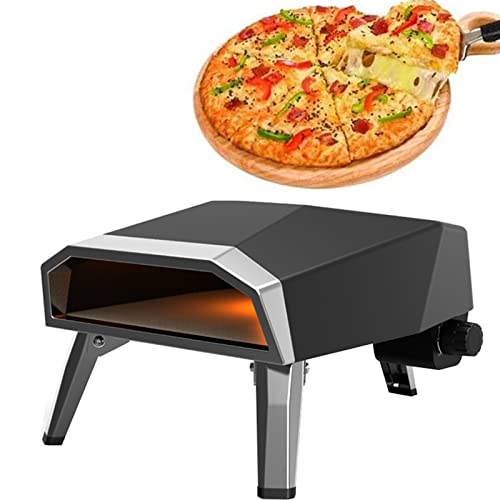 ZZAMG Gas-Pizzaofen, tragbarer Pizzaofen für zu Hause mit Pizzastein, Outdoor-Gaspizza mit Drehfunktion für das Kochen im Garten im Hinterhof