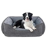 JOEJOY Hundebett Mittelgroße Hunde, Hundekorb Flauschig, Hundebett Waschbar, Plüsch Hundebetten, rutschfeste Hundekörbchen, 76x61x23cm, Hundebett für Mittelgroße Hunde und Katzen