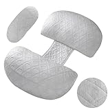 CZL Schwangerschaftskissen Pregnancy Pillow mit Verstellbarer Größe Stillkissen mit Kühlung Bezug Schwangerschaft Schlafkissen Schwangerschaft Seitenschläferkissen für Schwangere Frauen - Grau