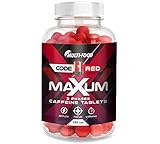 MAXUM Koffeintabletten hochdosiert | 2 Phasen Langzeit Coffein Tablette | klein und leicht zu schlucken, geschmacksneutral | Koffein Tabletten Made in Germany (180 Tabletten)