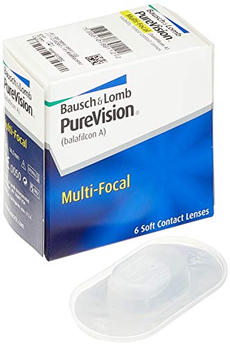 Bausch + Lomb Purevision Multifocal Monatslinsen, Gleitsicht-Kontaktlinsen, weich, 6 Stück BC 8.6 mm / DIA 14 / -5.75 Dioptrien / ADD High