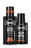 Alpecin Coffein Shampoo C1 Black Edition, 250 ml & Coffein Hair Booster, 200 ml - Leistungssteigerung der Haarwurzeln | Natürliches Haarwachstum | Energie für kräftiges Haar | Haarpflege für Männer