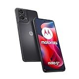Motorola Moto G24 (Display 6,56 Zoll HD+ 90 Hz, 50 + 2 MP, 5000 mAh Aufladen 15 W, 4/128 GB, Dual-SIM, IP52, NFC, Android 14, inklusive Abdeckung), Matte Charcoal