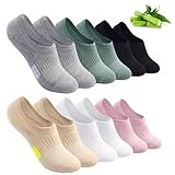 6 Paar Bambus Sneaker Socken Damen, Atmungsaktive Sportsocken, Kurze Damensocken Sommer, Damen Tennissocken, Unsichtbare Anti Schweiß, Atmungsaktive, Geschenke für Frauen