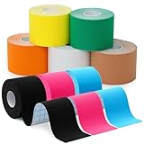 Votoko 8 Rollen Kinesiotapes, Tape Kinesiologie, 5m x 5cm Sport Tape, Farbiges Kinesio Tape, Wasserfestes, Atmungsaktives, Elastisches Physio Tape für Muskelunterstützung im Alltag und Sport