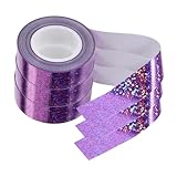 DOITOOL 3 Rollen -gewebeband Journalbänder Alles Auf Band Wickelbänder Klebeband Dekorative Bänder Reflektierendes Band Wand Ziehen Um Fix Abdeckband Packbänder Drinnen Violett
