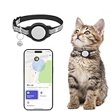 GPS Tracker Katze, Mini GPS Tracker für Katzen | ohne abo, Echtzeit Tracking Standort von Haustieren (nur IOS) | Reflektierendes Katzen Halsband mit Sicherheitsverschluss | Arbeiten mit Apple Find My
