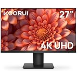 KOORUI Monitor 27 Zoll, 4K PC Bildschirm UHD(3840 * 2160), IPS, 4ms, 60Hz, 2X HDMI 2.0 & DisplayPort 1.4, Adpitive Sync, HDR10, VESA 100 * 100mm, 90% DCI-P3, Eye Care, Schwarz