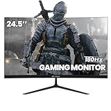 CRUA 24 Zoll Curved Gaming Monitor, 1920X1080P 165HZ 2800R 99% sRGB Professional Color Gamut Computer Monitor,with FreeSync, Black
