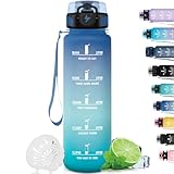 Grsta Trinkflasche, Trinkflasche Sport mit Filter, Trinkflasche für Kohlensäurehaltige Getränke, Kann mit dir tragen, Sportflasche 1 Liter, Wasserflasche für Fitness, Schule, Camping, Outdoor