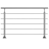 DOLLE Aluminium Geländer Set aufgesetzte Montage 1,50 m