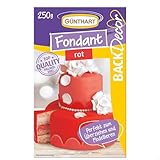 Günthart BackDecor 250 gr rot Fondant, Palmölfrei, Reißfest zum überziehen von Torten und Kuchen, zum Modellieren geeignet, 1er Pack (1 x 250 g)