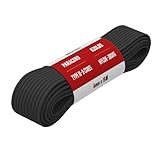 Brotree Paracord 4mm 15M 9 Stränge 100% Nylon Seil Schnüre Typ III für Survival, Outdoor, Heimwerken - Bruchlast 280kg (Schwarz)