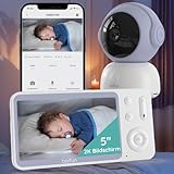 BOIFUN 5' Babyphone mit Kamera App, 2K IR-Nachtsicht, Weinen-/Bewegungs-/Geräuscherkennung,PTZ 360 Grad,Sichere Datenschutz, Automatische Verfolgung, Zwei-Wege-Audio, Bereich Alarme Video Babyfon Wlan