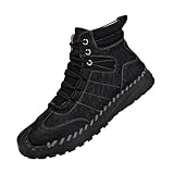 Herren Lederstiefel Walking Boots Outdoor Sportschuhe Anti-Rutsch Wanderstiefel Einfarbig Trekkingschuhe Wasserdicht Wanderschuhe Handgefertigte Arbeitsschuhe Schlupfstiefel Traillaufschuhe