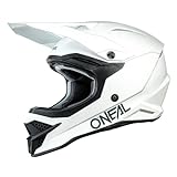 O'NEAL | Motocross-Helm | Motocross Enduro |Schale aus ABS, Lüftungsöffnungen für optimale Belüftung & Kühlung | 3SRS Helmet Solid | Erwachsene | Weiß | Größe M
