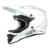 O'NEAL | Motocross-Helm | MX Enduro | Schale aus ABS, Lüftungsöffnungen für optimale Belüftung & Kühlung | 3SRS Helmet Solid | Erwachsene | Weiß | Größe L