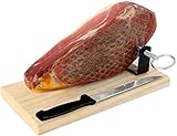 Serrano Schinken Gereift ohne Knochen + Schinkenhalter + Schinkenmesser 1 Kg - Mini Spanischer Schinken Jamonprive