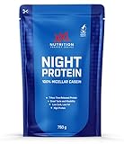 XXL Nutrition - Night Protein - Micellar Casein Protein Pulver - Hochwertiges Kasein Eiweißpulver - Beutel 750 Gramm - Banane