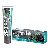 BIOMED Charcoal Aktivkohle Zahnpasta für weiße Zähne - fluoridfreie und 98% natürliche Whitening Zahncreme in einer 100g Packung