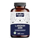 L-Arginin - 365 Kapseln - 6000mg pflanzliches L Arginin HCL pro Tagesdosis (davon 4976mg reines L Arginin) - Vegan & Ohne Zusatzstoffe - laborgeprüft & produziert in Deutschland