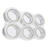 Amazon Basics Transport und Packband, Kristall klar, 6 Stück, Standardweit: 4,7 cmW x 49,9 m