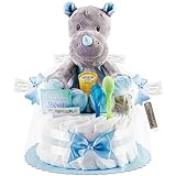 Timfanie® Windeltorte | Kuschel Nashorn | blau | 0-8 Monate