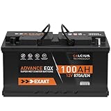 EXAKT Autobatterie 12V 100Ah 870A/EN Starterbatterie absolut wartungsfrei ersetzt 85Ah 88Ah 92Ah 95Ah PKW KFZ Batterie
