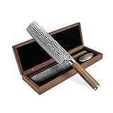 adelmayer® Damastmesser - Nakiri Messer scharf (Klinge: 17,5 cm) - Hackmesser aus japanischem Damast-Stahl & Walnussholz - mit edler Geschenkbox aus Holz