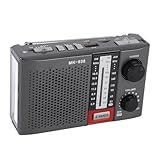 Wiederaufladbares Tragbares Radio, Kompaktes Leichtes Wiederaufladbares Radio, Long Antenne, Easy Tuning Knob, Tragbar mit Antennen -Taschenlampe für Zuhause, Reisen, Camping