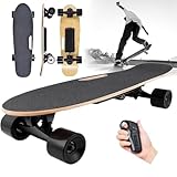 Elektrisches Skateboard mit Fernbedienung, elektrisches Longboard-Skateboard, 3 Geschwindigkeiten einstellbar, 3,7 kg Mini-Cruiser-Skateboard, 20 km/12,4 MPH Höchstgeschwindigkeit, 15° Steigungswinkel