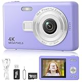Digitalkamera Fotokamera mit 64GB Karte,Tragbare Fotoapparat mit 2,4' LCD Bildschirm,HD 1080P Fotokamera Kompaktkamera,40MP Fotoapparat,8X Digital Zoom Digital Kamera für Teenager,Anfänger (Lila)