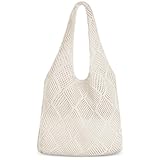 Aucuu Strandtasche Damen, Gehäkelte Mesh Strand Tote Bag, Damen Gestrickte Umhängetasche, Häkeltasche für den Sommer, Beach Bags For Women, Groß Umhängetasche für Urlaub Reisen Strand Sommer