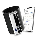 CheckMe Armfit Blutdruckmessgerät Oberarm Bluetooth mit Kostenlose App, Blutdruckmessgeräte Große Manschette(22-42cm), Kabellos Automatisches Blutdruck Messgerät, Unbegrenzter Speicherplatz