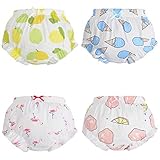 Morbuy Baby Lernwindel Trainerhosen 4 Stück Unterwäsche Windeln Windelhose zum Toilettentraining für Baby Kleinkind Töpfchen Klingelhose Trainer Windelhosen (90# /1-2 Jahre,D)
