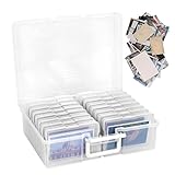 Foto-Organizer-Box, transparente Container-Boxen | Klarsichtboxen mit Griff, 10,2 x 15,2 cm große Fotobox für Karten, Bilder, Aufkleber,