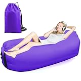 FainFun Inflatable Beach Sofa, 200 * 70cm Sofa Aufblasbar Outdoor Camping, Luftsofa, Aufblasbare Couch Sofa Camping, Camping Sofa Aufblasbar, Mit dem Portable Package，Lila