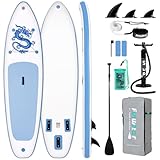 FunWater Stand Up Paddling Board Aufblasbar SUP Paddleboard für Erwachsene Standup Paddel Zubehör mit Verstellbares Paddel, Pumpe, Rucksack, Leine
