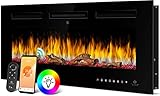 KESSER® Elektrokamin Wandkamin Elektrischer Kamin mit Heizung 9 Farbmodi LED flammeneffekt, 900/1800 W 107 cm Kaminofen Wand und einbaukamin Wandmontage App-Funktion Fernbedienung Touchscreen