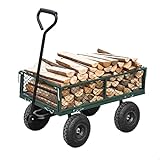 ATHRZ Wagon Cart Garden cart Trucks Make it Easier to Transport firewood（Black）