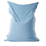 BotYcht Sitzsack Bezug(Ohne Füllung), Waschbar Premium Leinen-Stoff Sitzsackhüllen Sitzsäcke Stuhlbezug für Wohnzimmer Schlafzimmer Balkon,Light Blue,130x160cm
