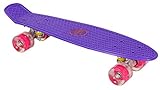 Amigo skateboard - Komplette Mini Cruiser - Skateboard für Anfänger, Kinder, Jugendliche und Erwachsene - mit Led Leuchtrollen und ABEC-7 Kugellager - 55 x 15 cm - Violett