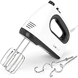 Clatronic Mixer | kraftvoller 400 Watt-Motor | Handmixer | Turbostufe & 5 Geschwindigkeitsstufen | Handrührgerät | spülmaschinengeeignete Edelstahlquirle und -knethaken | HM 3775