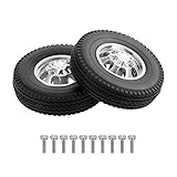 THINCAN 2pcs Simulationsauto Wheel Hubs Gummi Radreifen Für 1/14 Tractor Truck Model Anhänger Hochleistungs Upgrade