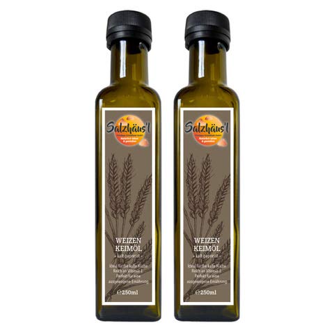 Weizenkeimöl Salzhäusl (vormals Biomond) / 2 x 250 ml Vorteilspack / Testsieger / hochwertiges Gourmetöl / kalt gepresst / Rohkostqualität