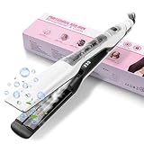 UKLISS Glätteisen Breit 40MM, Dampfglätteisen mit LCD Display, Steam Haarglätter mit 13 Temperaturstufen, Hair Straightener Ultraglatte Haare - Extreme Glättung und Haarschutz, 100℃-230℃