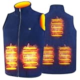 TOUVE Beheizte Weste, Polarfleece-Heizjacke Beheizbare Weste, Heizweste Herren Damen, Prämie Beheizbare Jacke Elektrische, 3 Einstellbar Temperatur Elektrischer Beheizte Weste (Ohne Powerbank)